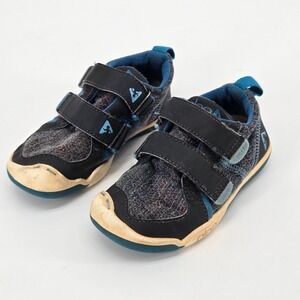 Plae Ty Black Blue Tweed Wool Adjustable Strap Sneakers Toddler Kid 8.5 US